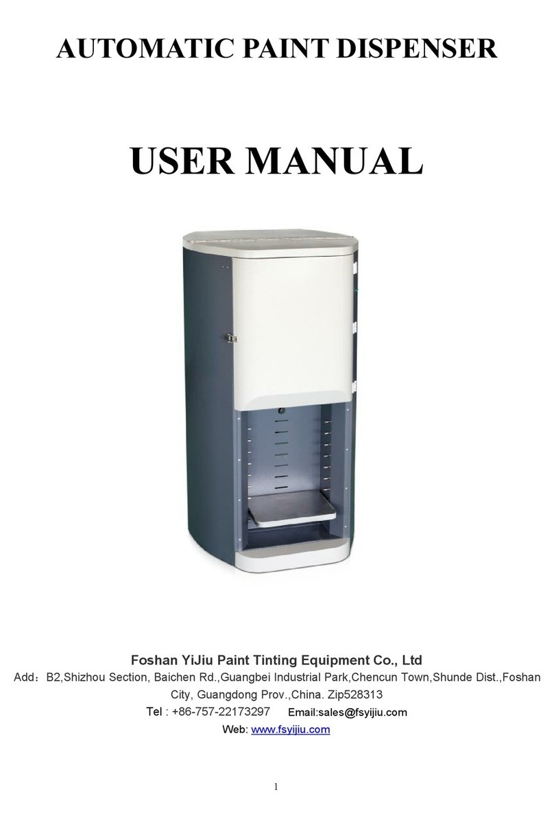 Foshan YiJiu Paint Tinting Equipment YJ-1A-16D user manual Foshan YiJiu Paint Tinting Equipment YJ-1A-16D user manual