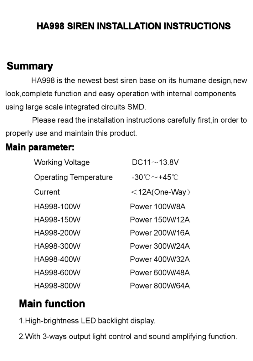 Haibang HA998 Series installation instructions