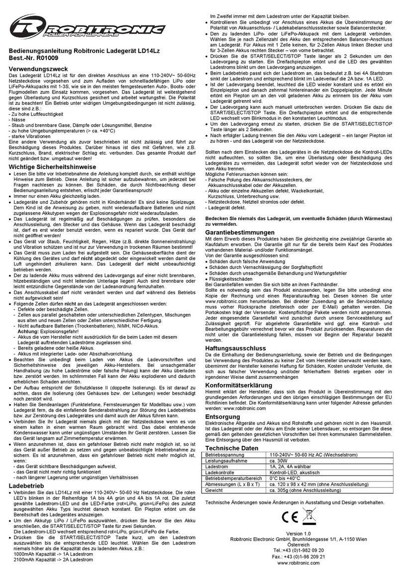 Robitronic LD14Lz instruction manual