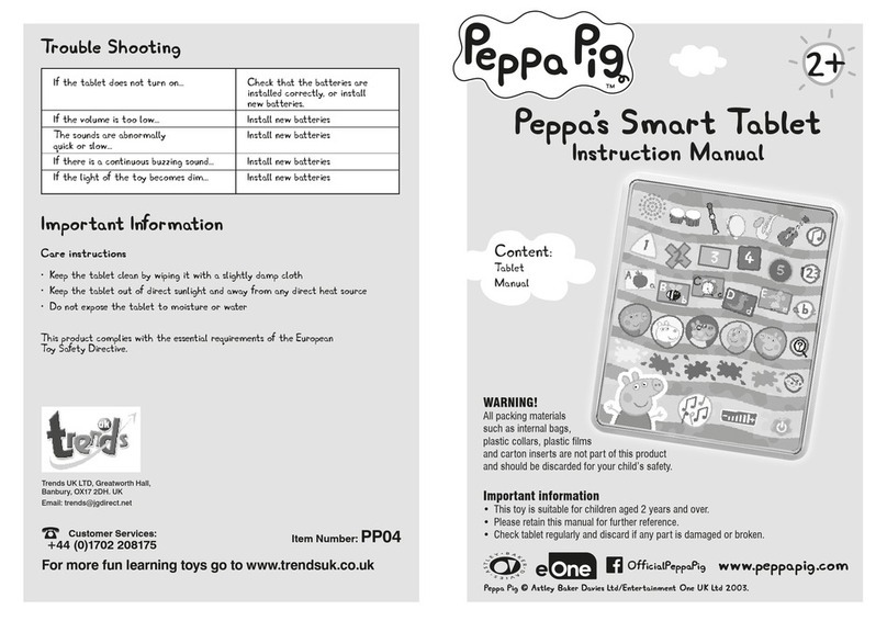 Trends Audio Peppa Pig Peppa’s Smart Tablet  PP04 User manual