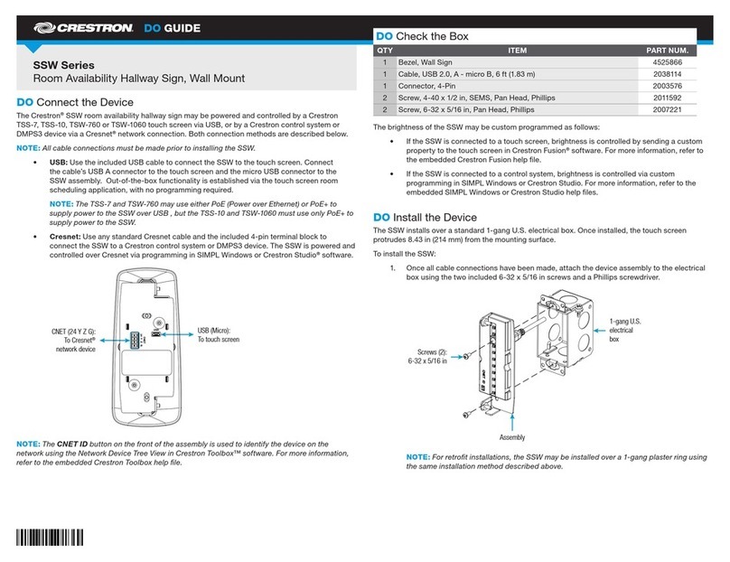 Crestron SSW Series Do guide