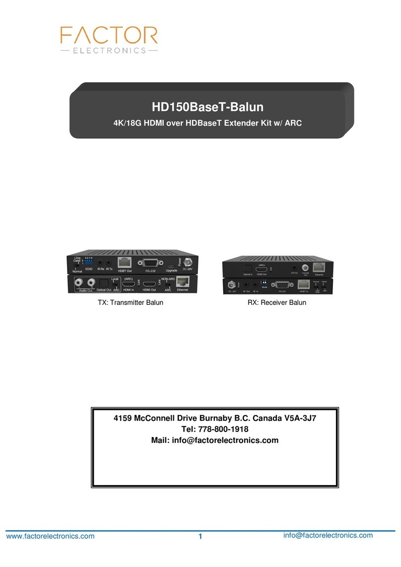 Factor Electronics HD150BaseT-Balun TX: Transmitter Balun instructions