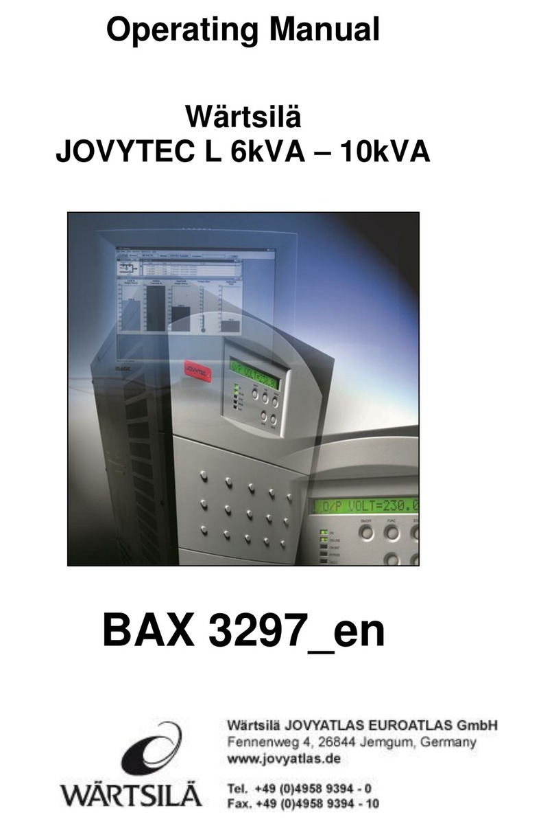 WÄRTSILÄ JOVYTEC L Series operating manual
