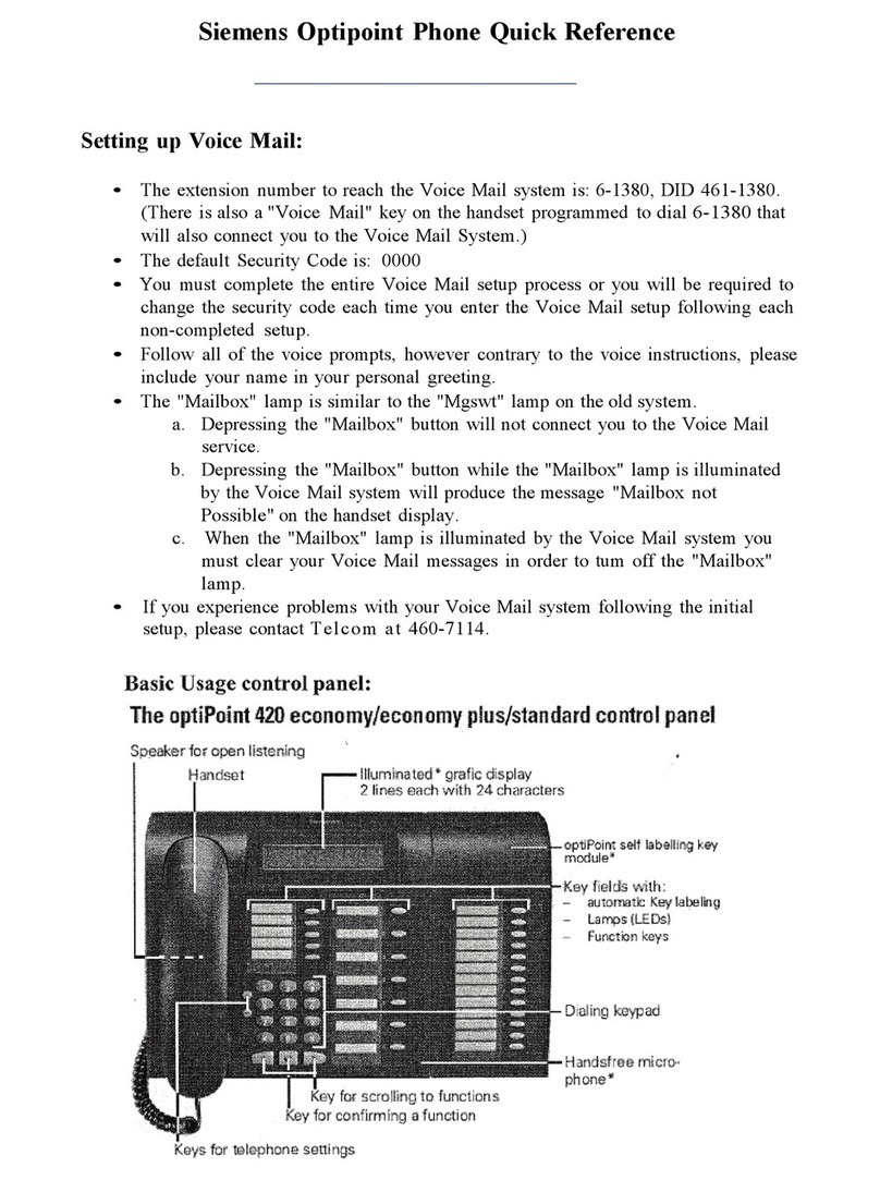 Siemens optiPoint 420 economy User manual