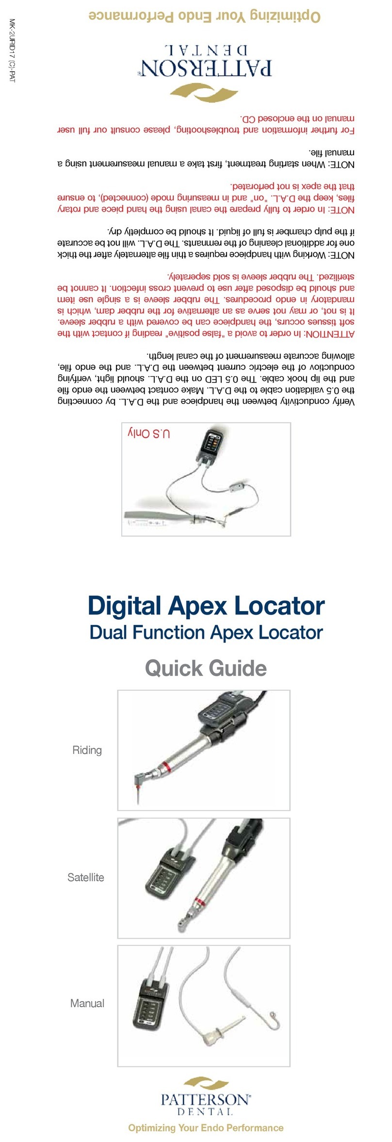 Patterson Digital Apex Locator quick guide