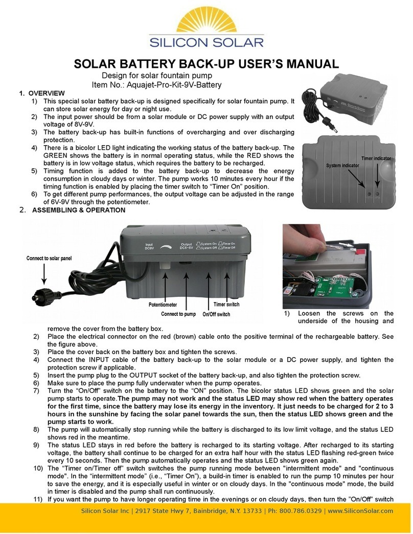 Silicon Solar Aquajet-Pro-Kit-9V-Battery user manual