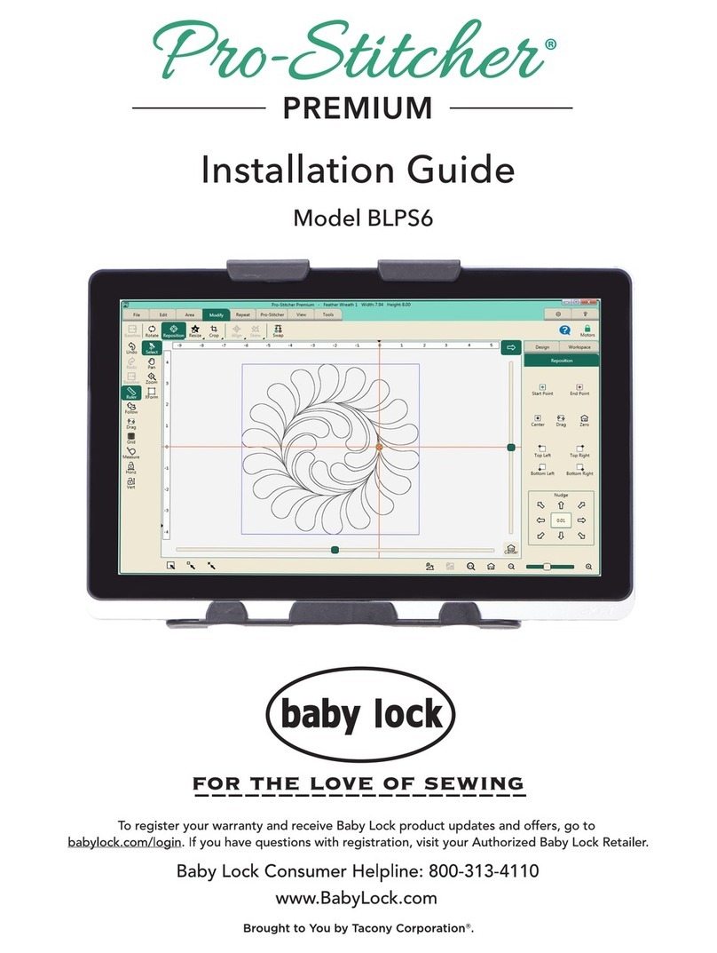 Baby Lock Pro-Stitcher Premium BLPS6 installation guide
