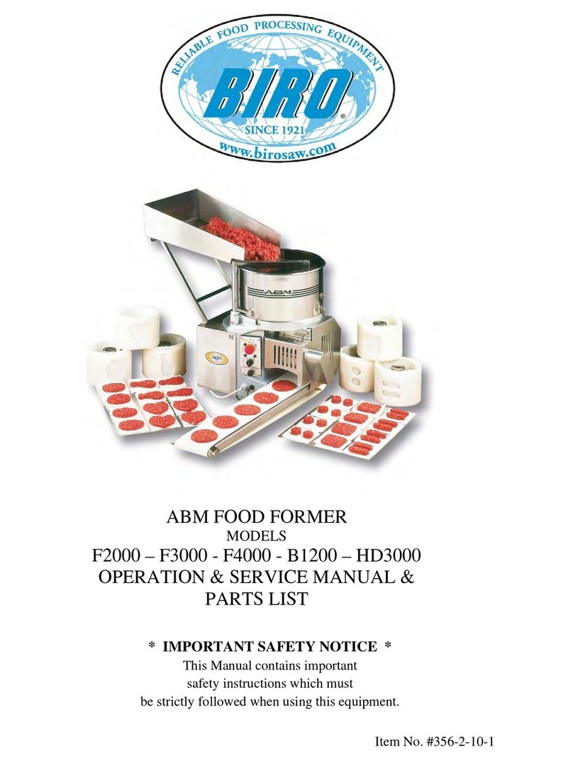 BIRO F2000 OPERATION, SERVICE MANUAL & PARTS LIST BIRO F2000 OPERATION, SERVICE MANUAL & PARTS LIST