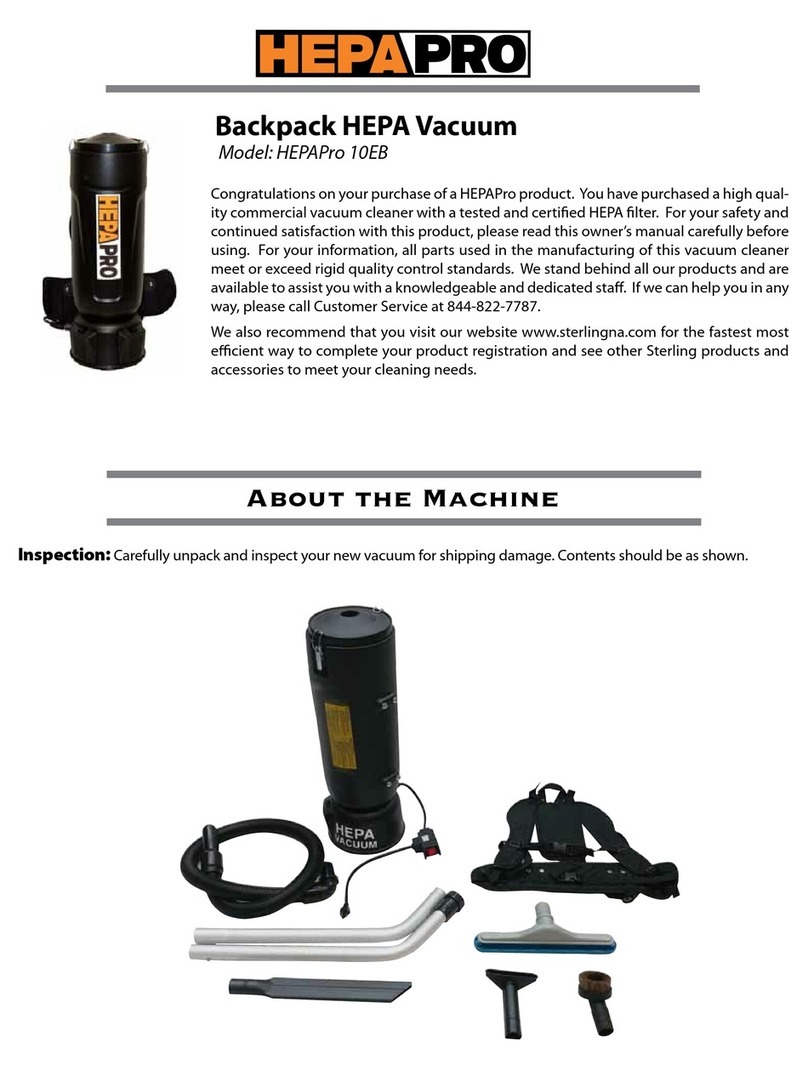 Sterling HEPAPro 10EB owner's manual
