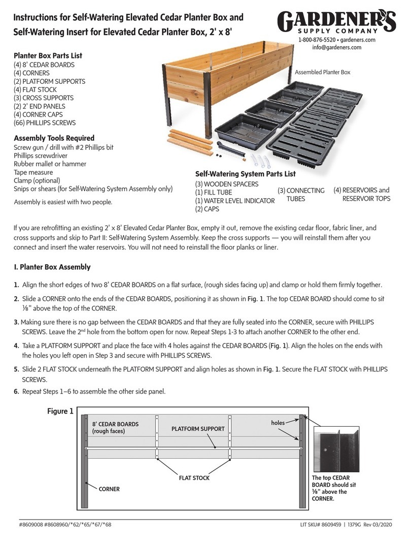 Gardeners Self-Watering Elevated Cedar Planter Box User manual Gardeners Self-Watering Elevated Cedar Planter Box User manual