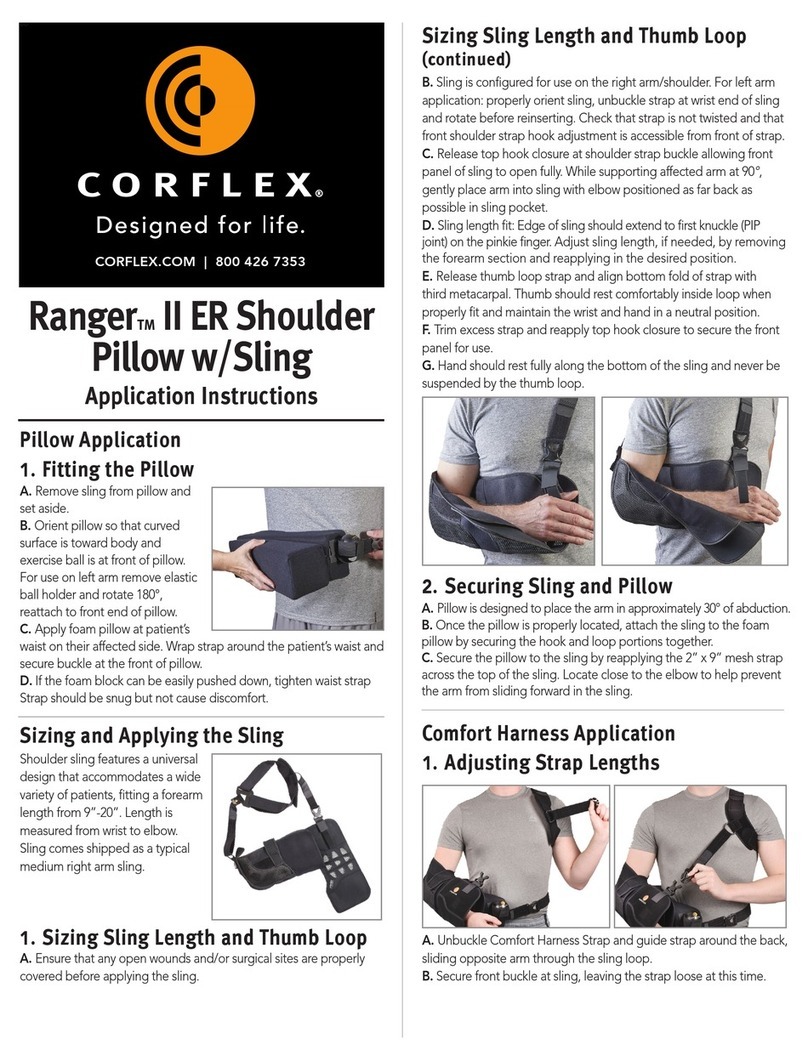 CORFLEX Ranger II ER Shoulder Pillow w/Sling Application Instructions