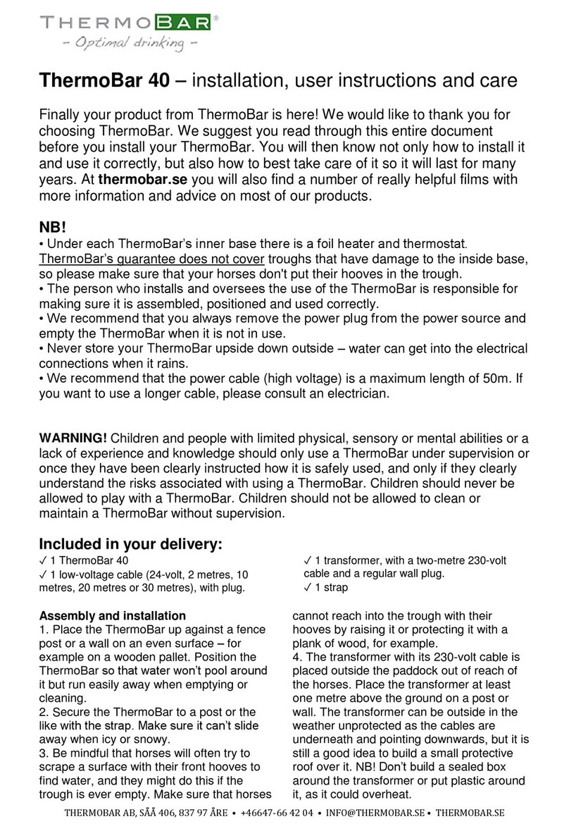 ThermoBar 40 Installation, user instructions and care ThermoBar 40 Installation, user instructions and care