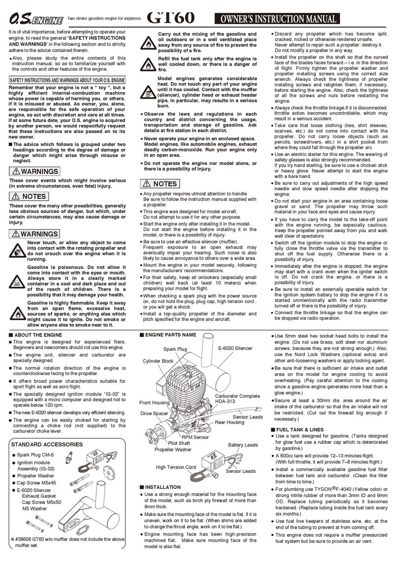 O.S. engine GT60 Setup guide