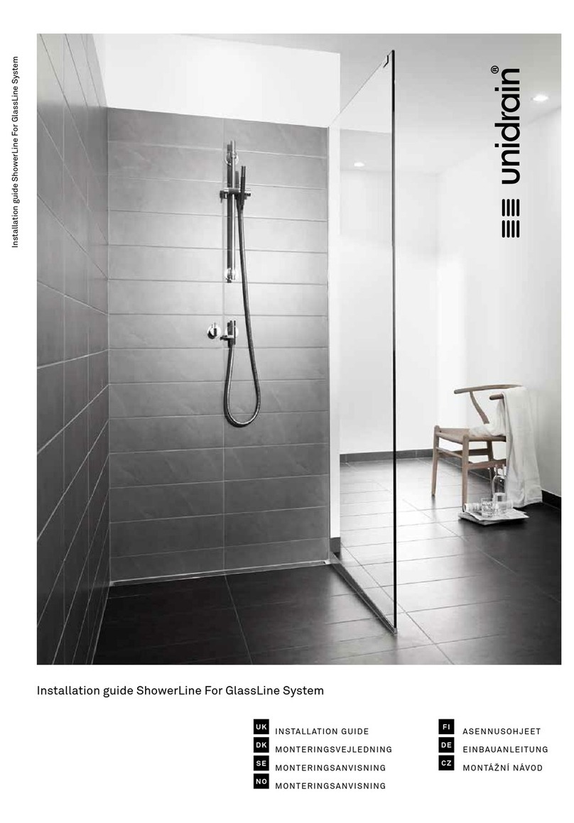 unidrain GlassLine ShowerLine User manual unidrain GlassLine ShowerLine User manual