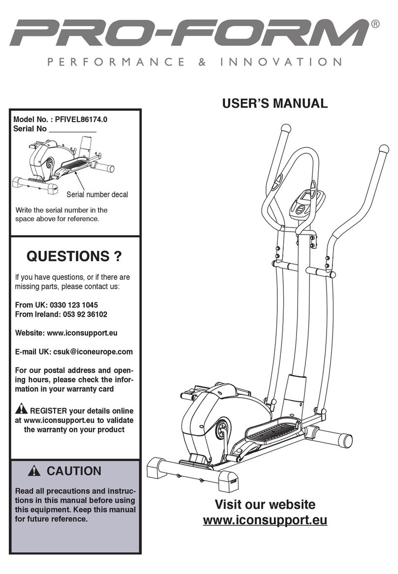 Pro-Form PFIVEL86174.0 User manual