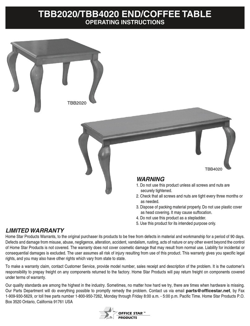 Office Star Products TBB2020 operating instructions
