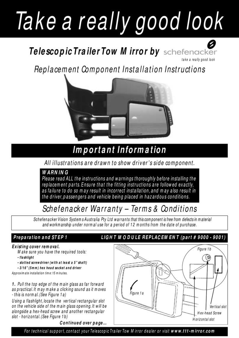 Schefenacker Telescopic Trailer Tow  Mirror installation instructions