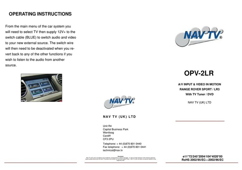 Nav TV OPV-2LR User manual