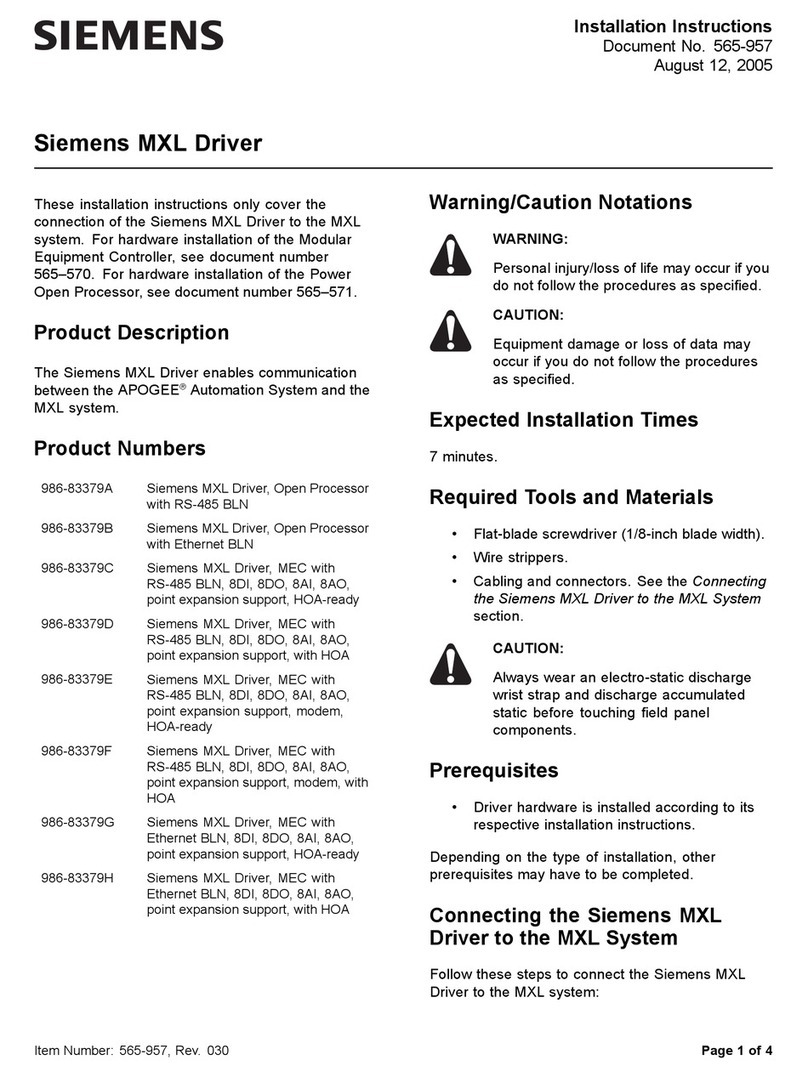 Siemens MXL User manual