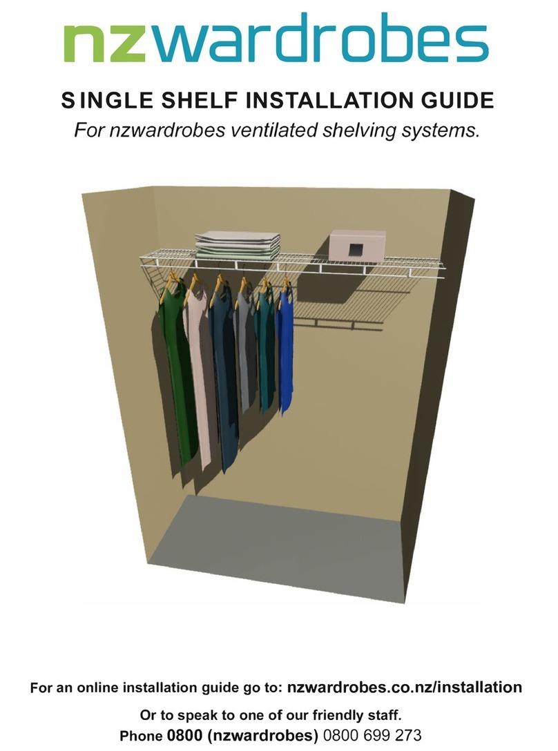nzwardrobes SINGLE SHELF installation guide
