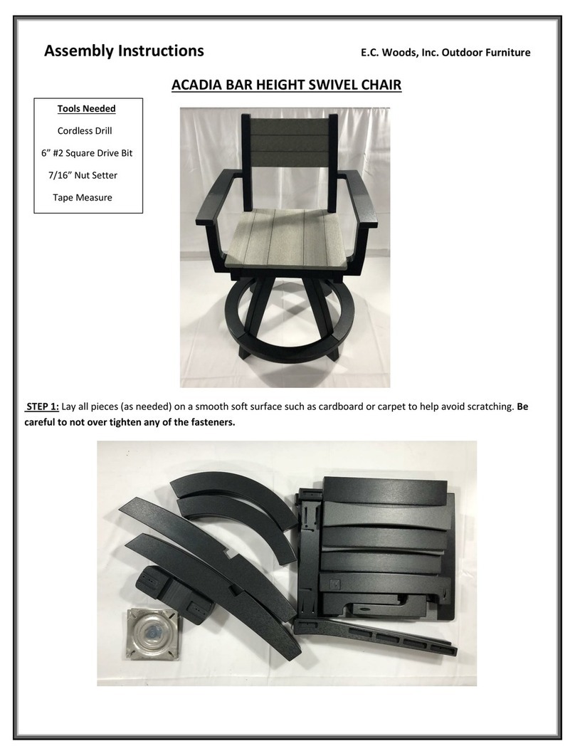 E.C. Woods ACADIA BAR HEIGHT SWIVEL CHAIR User manual E.C. Woods ACADIA BAR HEIGHT SWIVEL CHAIR User manual