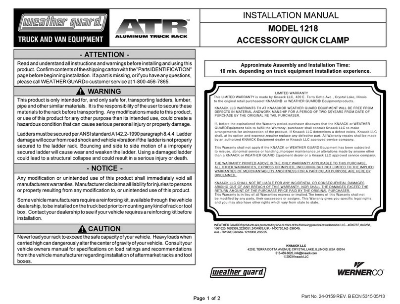 WERNERCO weather guard ATR 1218 installation manual