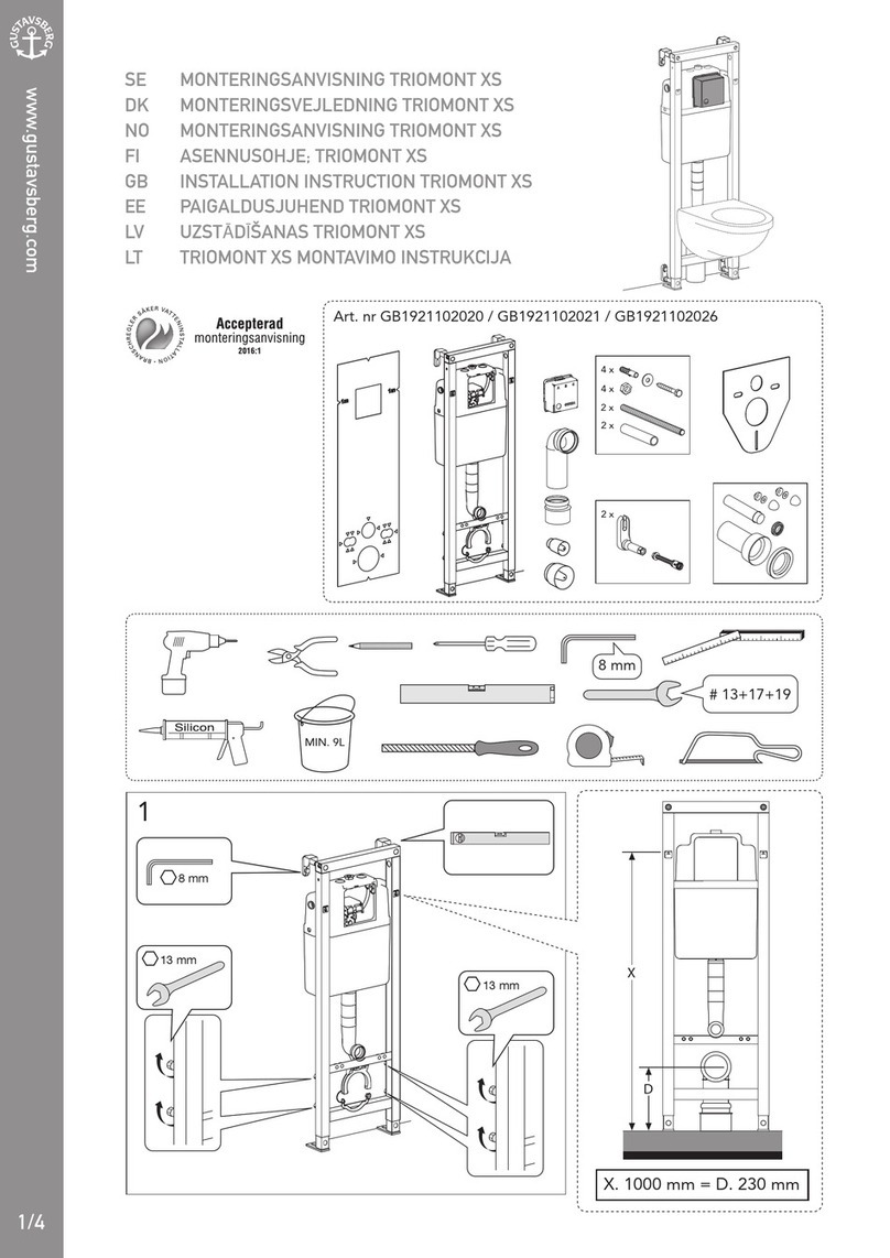 Gustavsberg TRIOMONT XS GB1921102020 installation instructions
