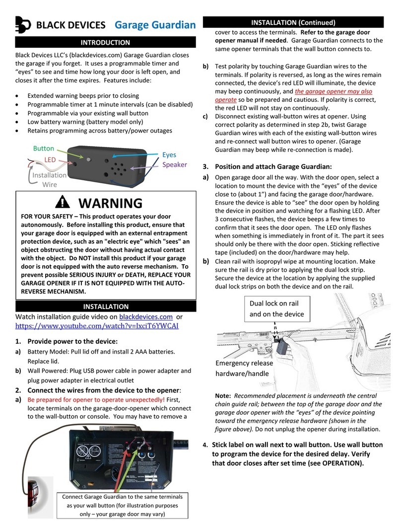 BLACK DEVICES Garage Guardian manual
