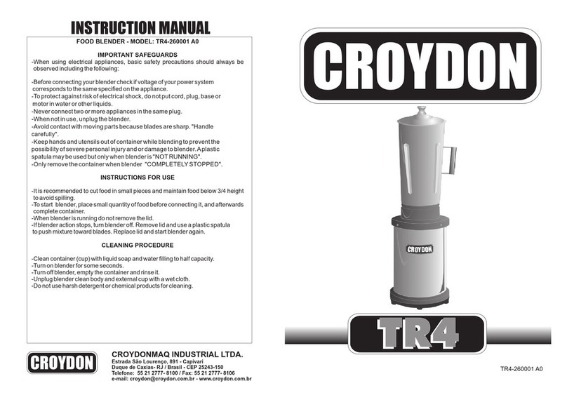 croydon TR4-260001A0 instruction manual