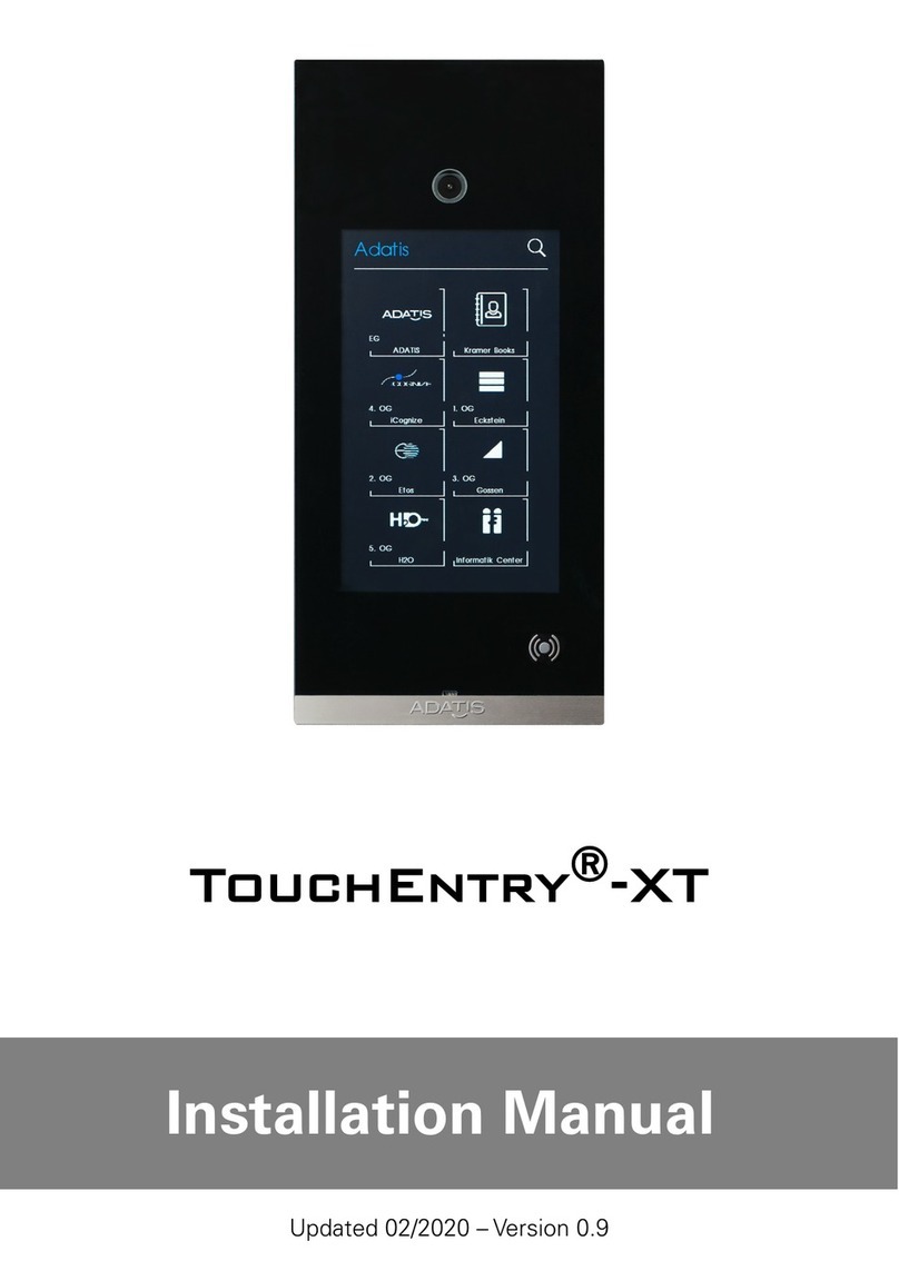 ADATIS TouchEntry-XT installation manual