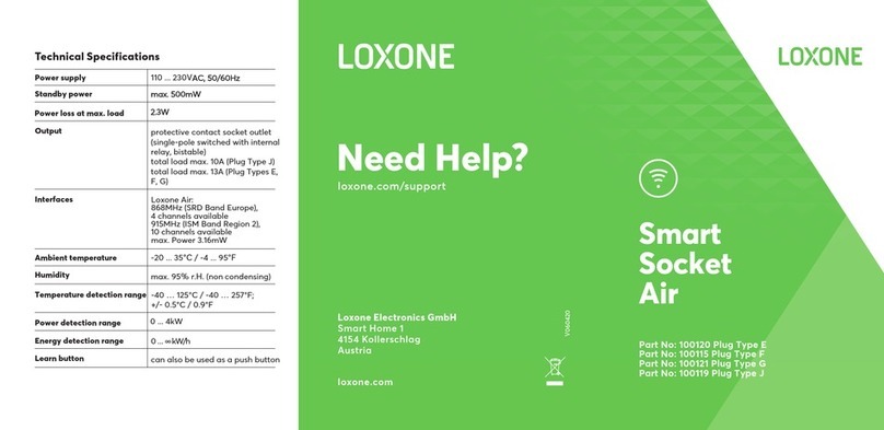 LOXONE Smart Socket Air quick start guide