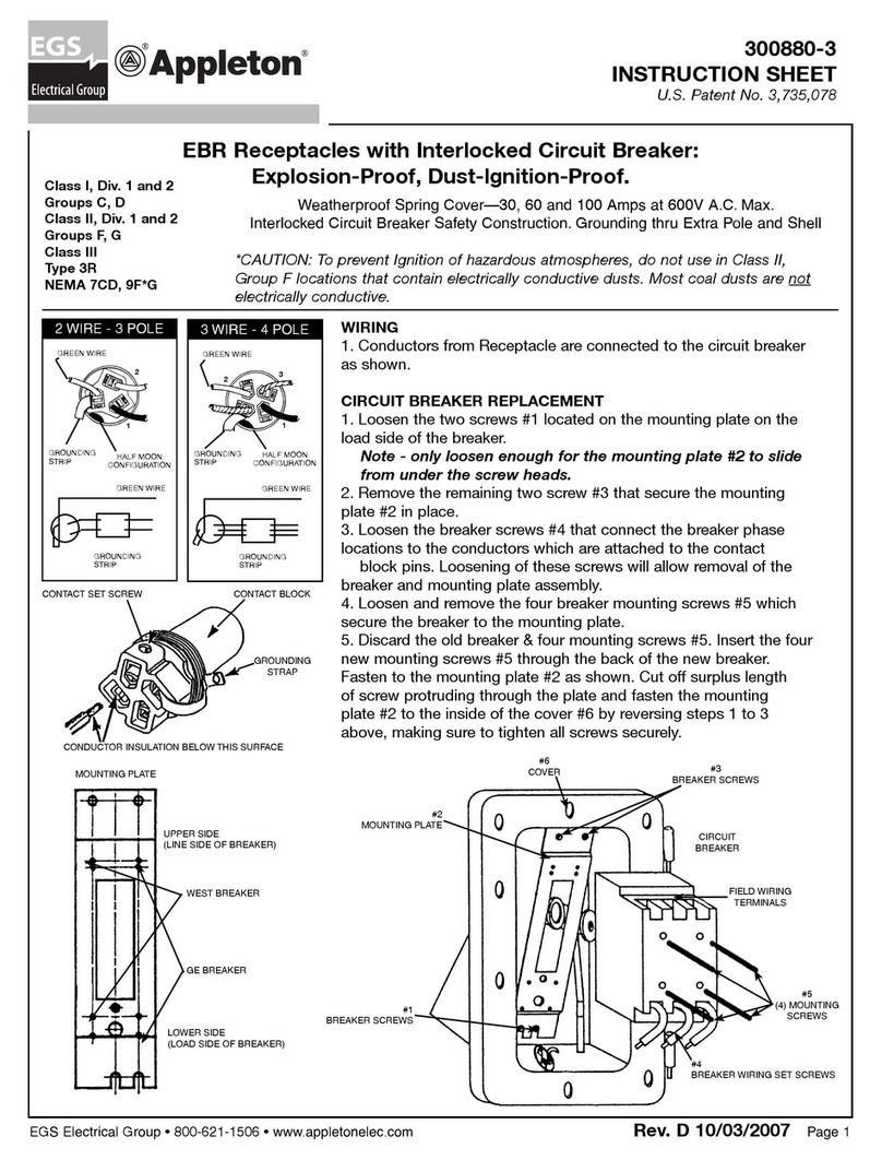 EGS APPLETON EBR 30 Series User manual