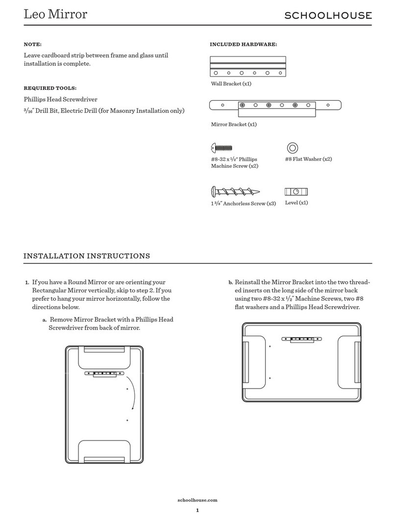 Schoolhouse Leo Mirror installation instructions