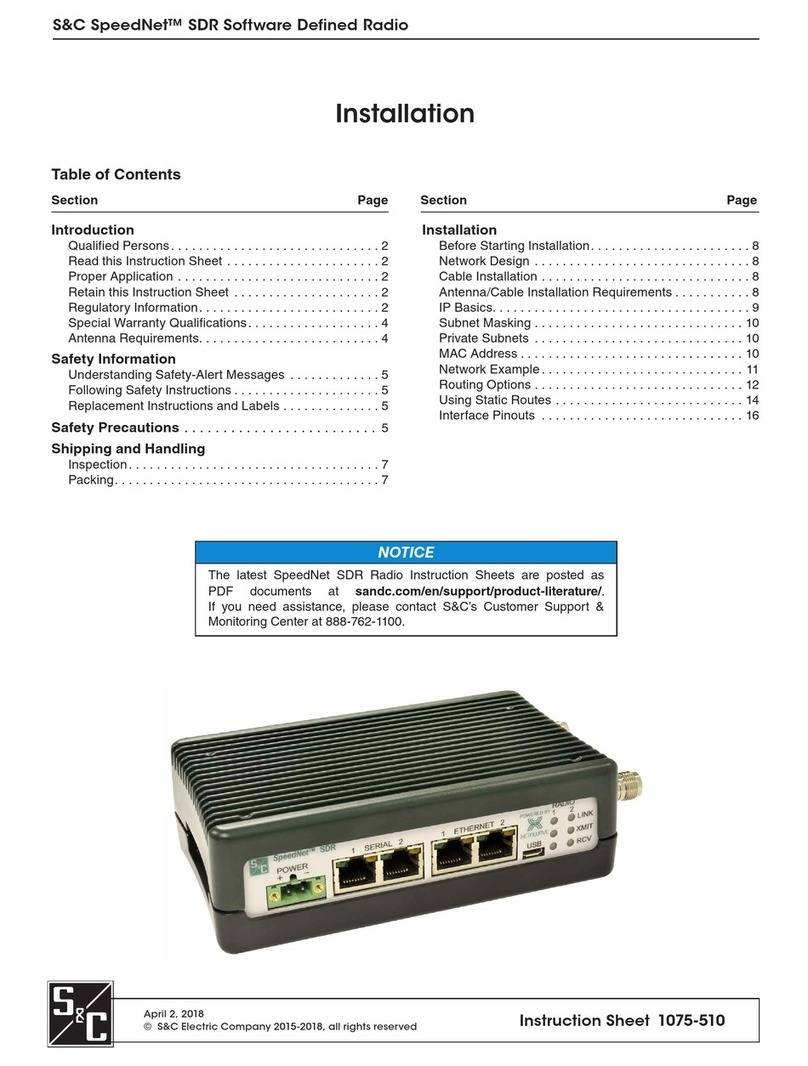 S&C SpeedNet SDR Series instruction sheet