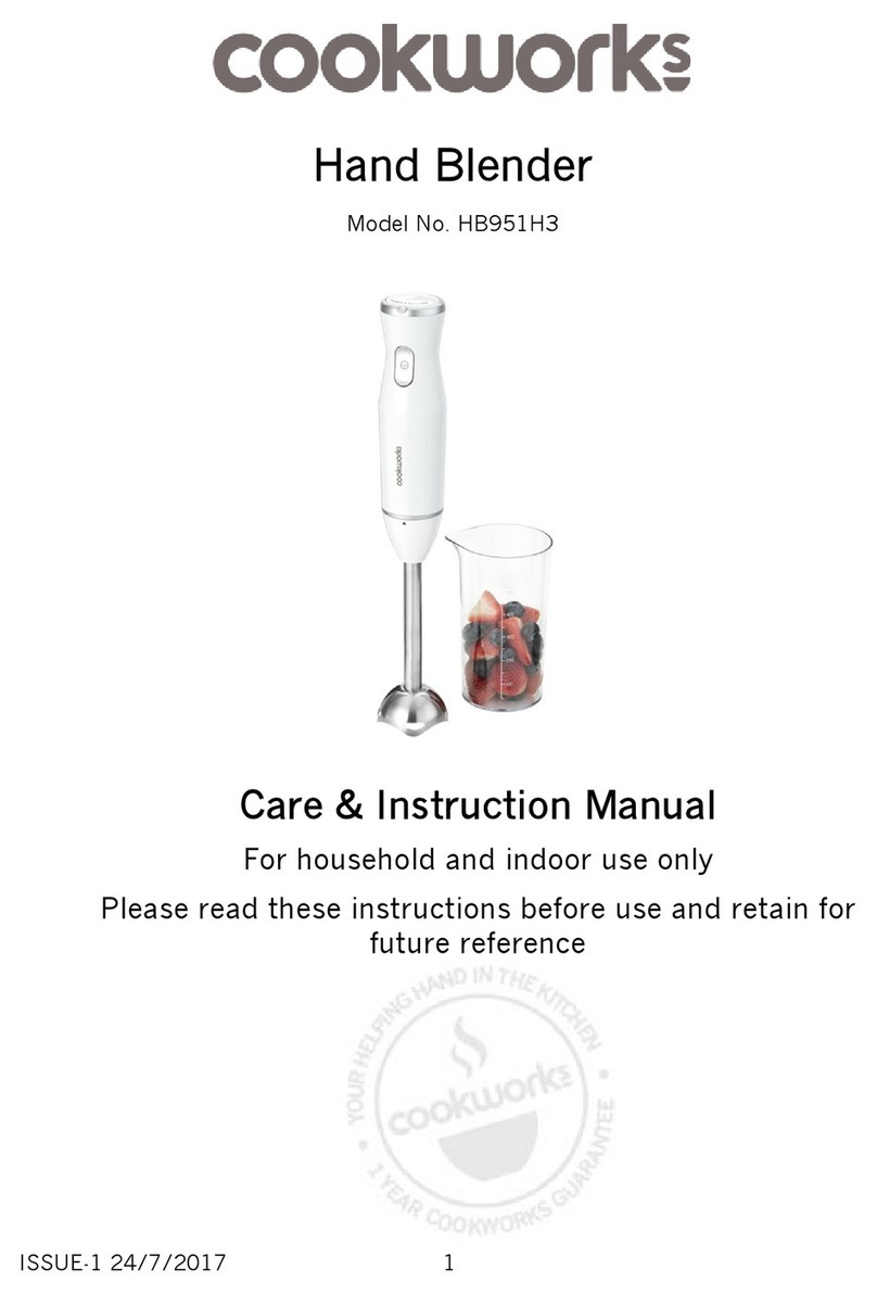 Cookworks HB951H3 Care & instruction manual