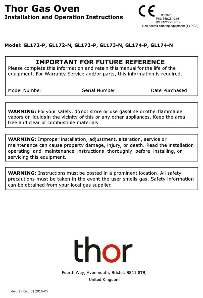 THOR GL172-P Installation and operation instructions