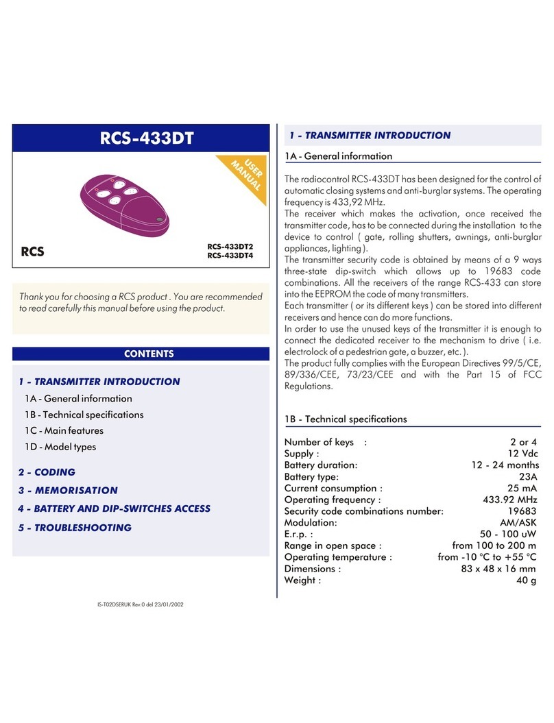 RCS RCS-433DT Series user manual