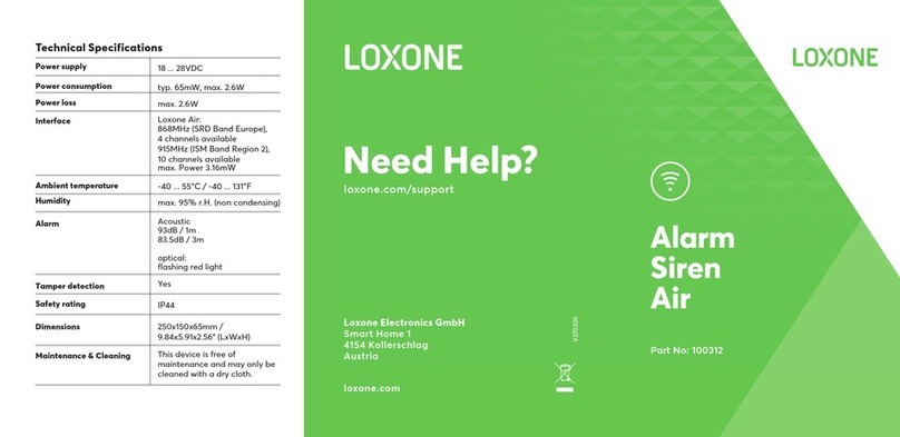 LOXONE Alarm Siren Air User manual