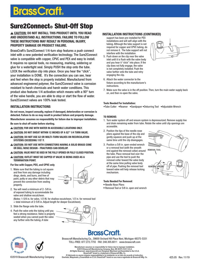 BrassCraft Sure2Connect installation instructions BrassCraft Sure2Connect installation instructions