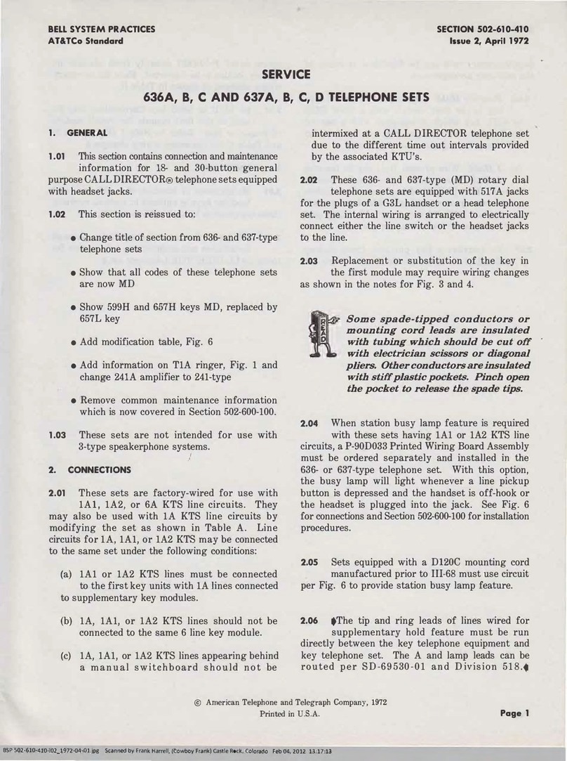 Bell System Practices 636A manual