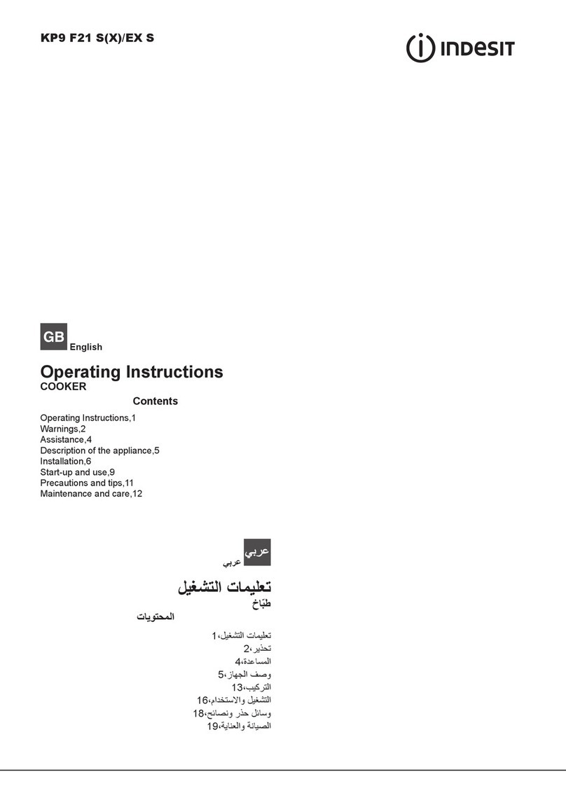 Indesit KP9 F21 S(X)/EX S operating instructions