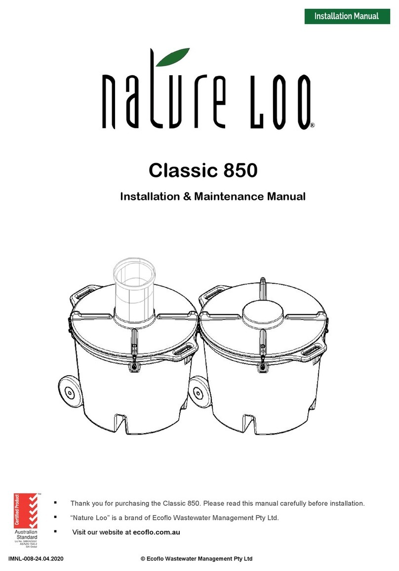 Ecoflo Nature Loo Classic 850 Installation & maintenance manual