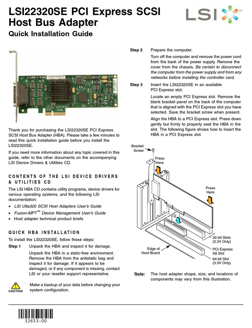 LSI LSI22320SE Quick installation guide