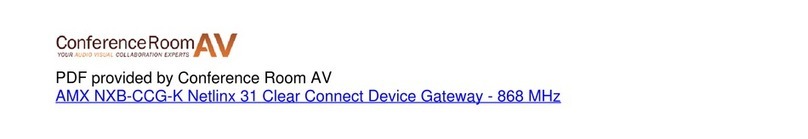 AMX NetLinx Clear Connect NXB-CCG User manual
