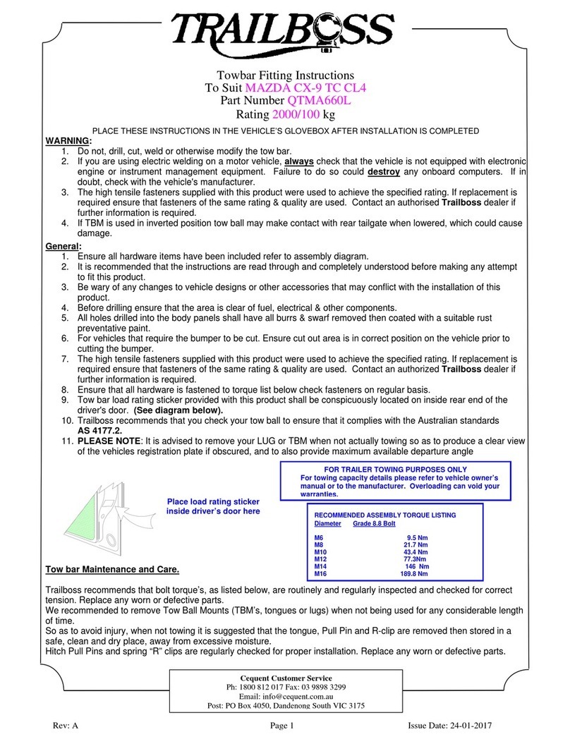 Trailboss QTMA660L User manual