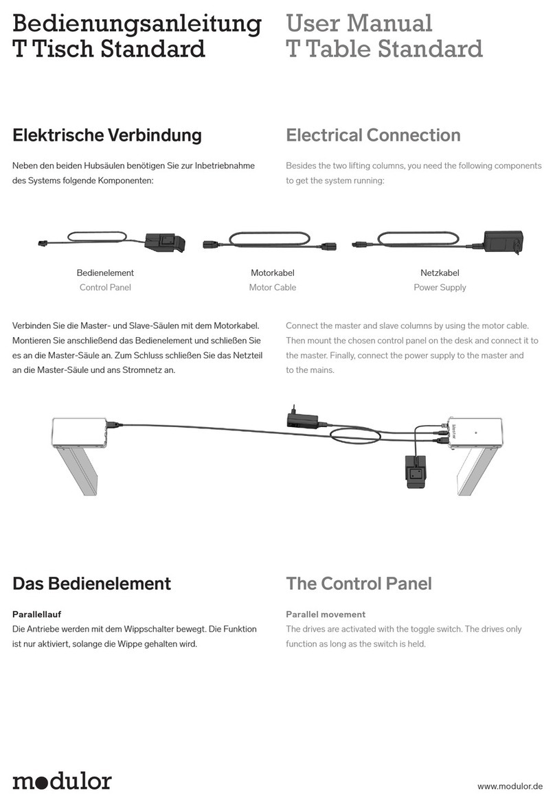 modulor T Table Standard user manual