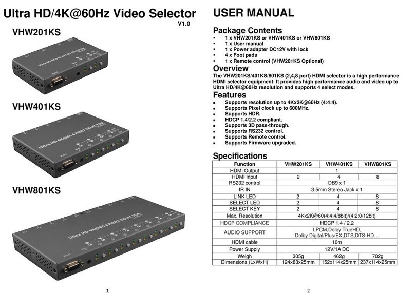 Sunbox VHW201KS user manual Sunbox VHW201KS user manual
