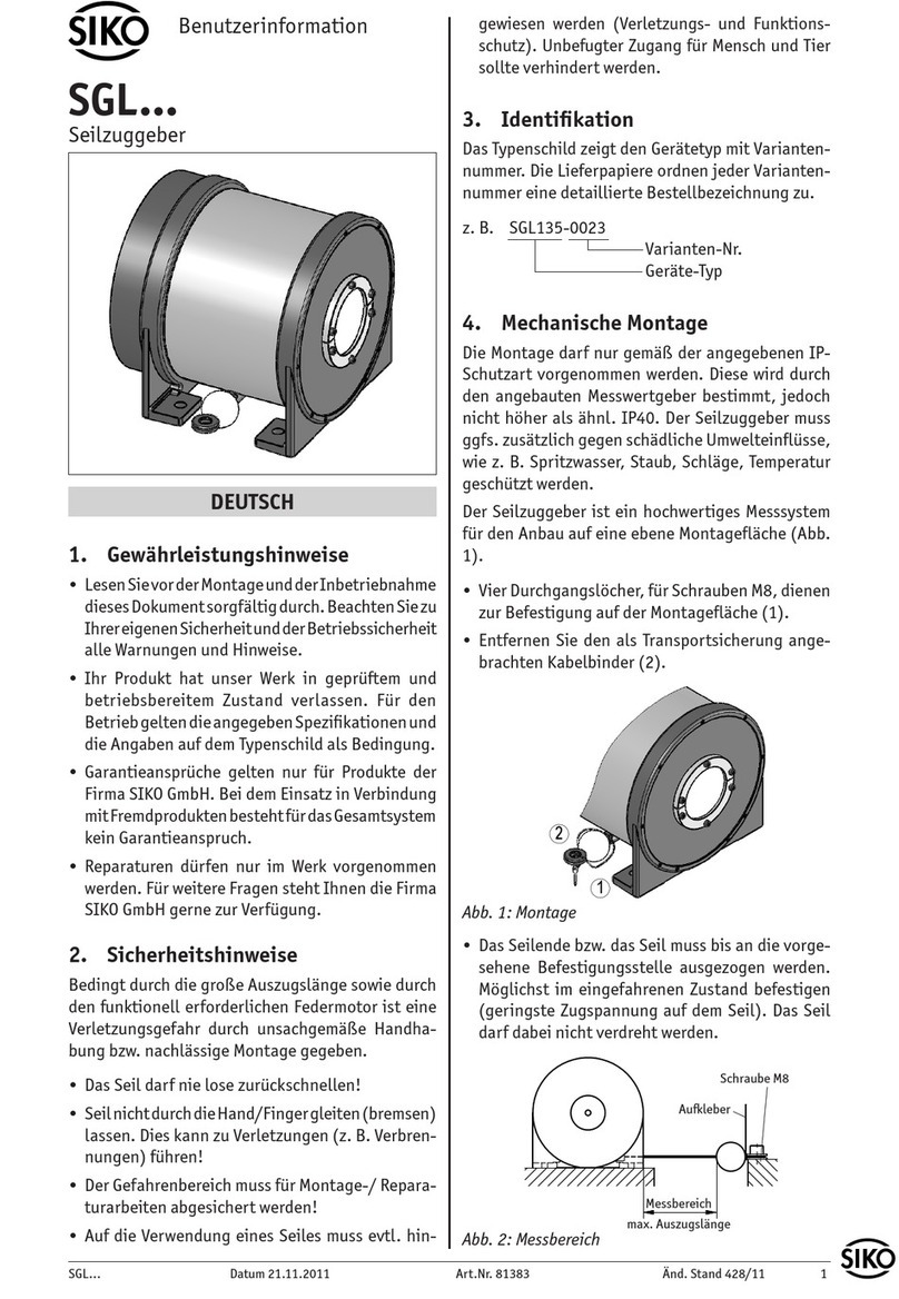 Siko SGL Series User information
