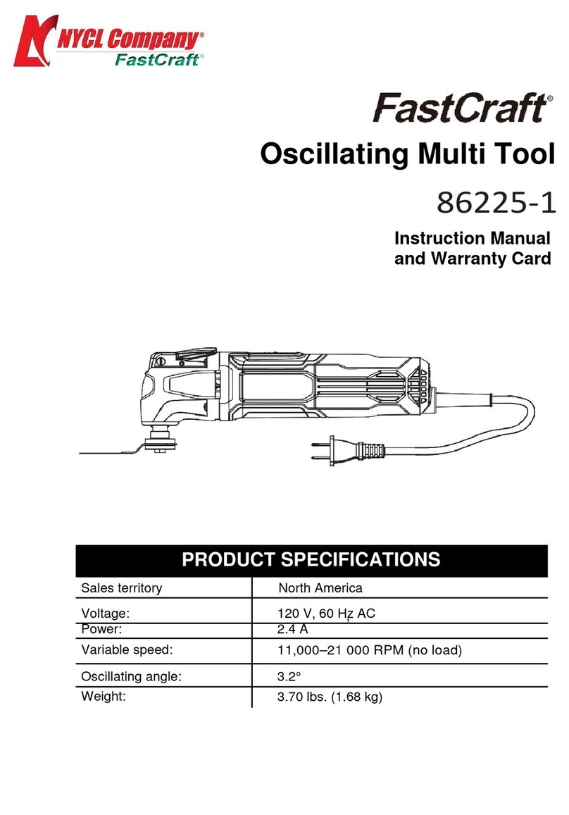 FastCraft 86225-1 Instruction manual and warranty card