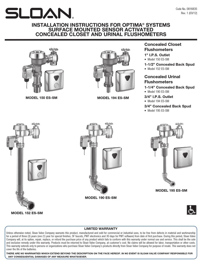 Sloan 150 ES-SM installation instructions Sloan 150 ES-SM installation instructions